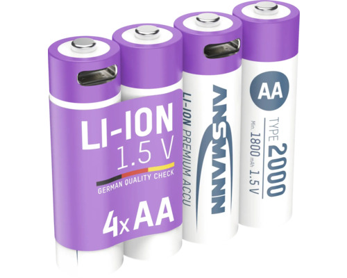 Ansmann Li-Ionen Batterien, Viererpack AA Batterien