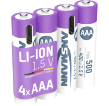 Ansmann 4er-Pack AAA-Lithium-Ionen-Batterien mit 1,5 Volt