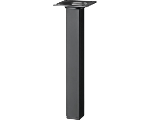 Tarrox Tischbein vierkant 25 x 25 x 300 mm, schwarz Tischbein aus Metall, Vierkantrohr