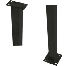 Zwei Tischbeine aus Metall mit Montageplatten