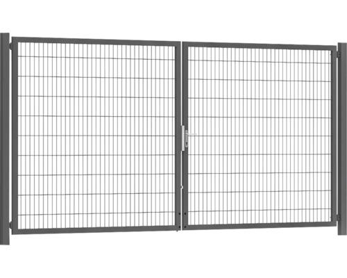 Premium-Doppeltor 400 x 200 cm Typ 8/6/8 Rahmen 60x40 inkl. Pfosten zum Einbetonieren RAL 7016 anthrazit