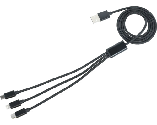 Mehrfachladekabel mit USB, USB-C und Lightning Anschluss