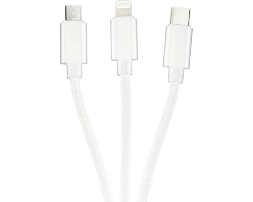 Mehrfachladekabel mit Micro USB, Lightning und USB-C Anschlüssen