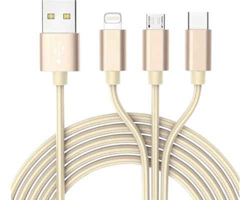 Kabel USB-Adapter BE COOL 3 in 1, gelb IP 20