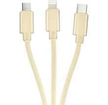 Mehrfachladekabel mit Micro-USB, Lightning und USB-C Anschluss