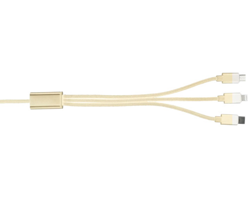 Mehrfach-Ladekabel mit Micro-USB, USB-C und Lightning-Anschluss