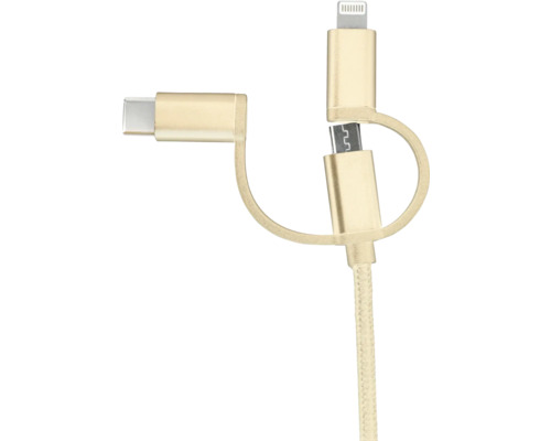 Mehrfach-Ladekabel mit USB Typ C, Micro-USB und Lightning Anschluss