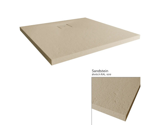Quadratische Duschwanne aus Sandstein
