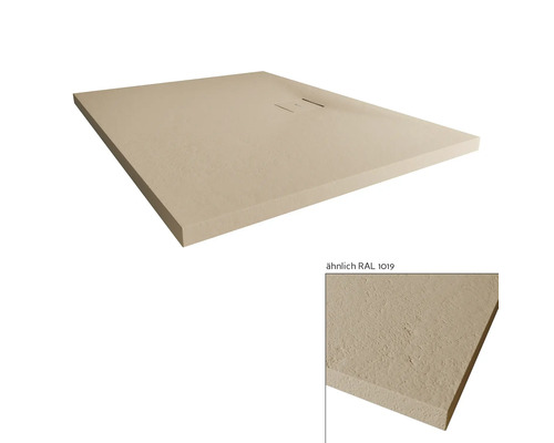 Rechteckige Duschwanne aus Mineralguss mit Ablauf