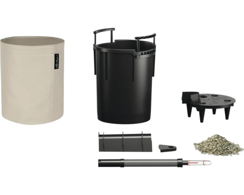 Pflanzgefäß mit Einsatz, Bewässerungsanzeige und Zubehör