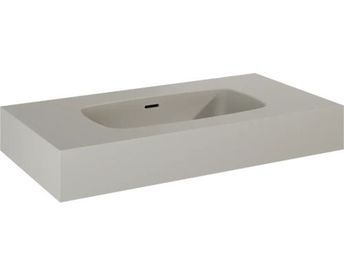 Standard-Waschtisch Jungborn DECEM rechteck 80,6x46 cm fume matt mit Beschichtung Waschtisch aus Mineralguss