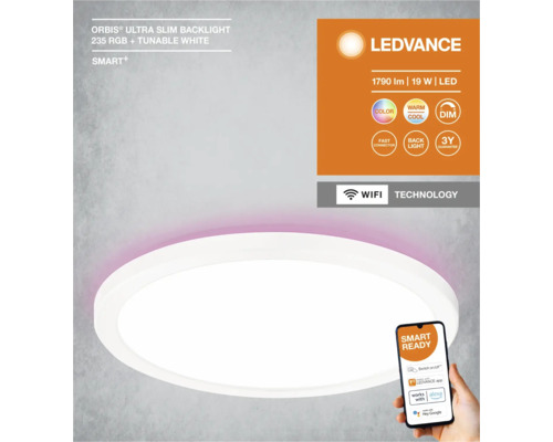 LEDVANCE Orbis Ultra Slim Backlight Deckenleuchte mit 235 RGB und einstellbarem Weiß
