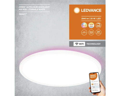 LEDVANCE Orbis Ultra Slim Backlight Deckenleuchte mit RGB Funktion und Tunable White
