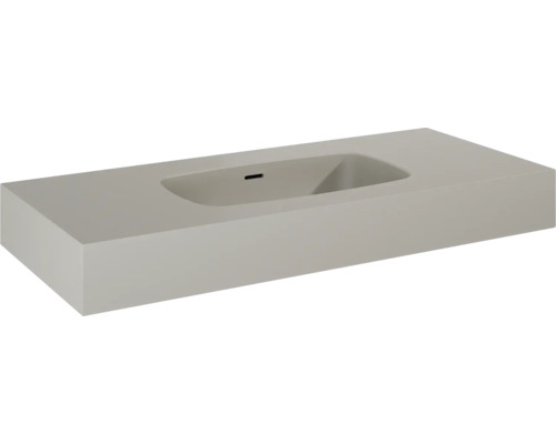 Standard-Waschtisch Jungborn DECEM rechteck 100,8x46 cm fume matt mit Beschichtung Waschtisch aus Stein mit eingelassenem Becken