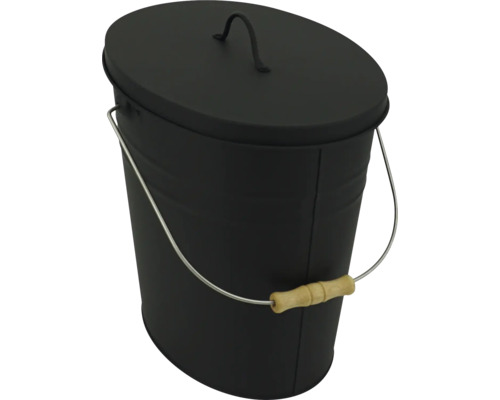 Ascheeimer Valo oval 15 Liter schwarz