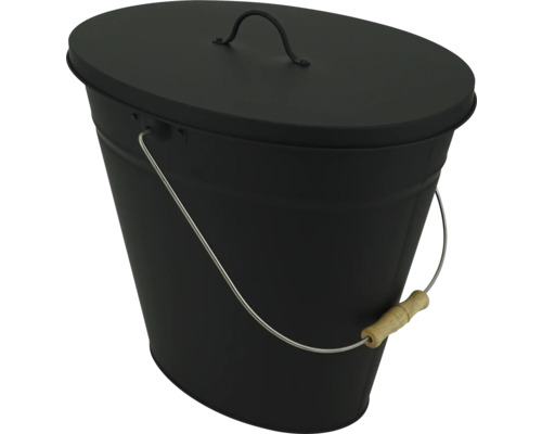 Ascheeimer Valo oval 24 Liter schwarz