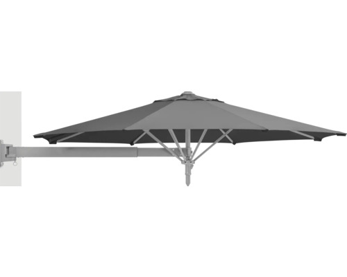 Sonnenschirm Balkonschirm Schneider Schirme Ø 250 cm Polyester (PES) anthrazit Wandmarktschirm mit Ausleger