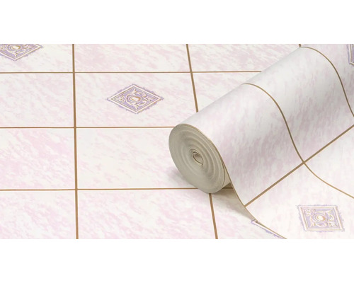 Rolle Tapete mit Fliesenmuster und floralem Dekor