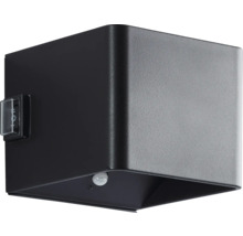 Kubische Wandleuchte mit Bewegungsmelder für den Außenbereich