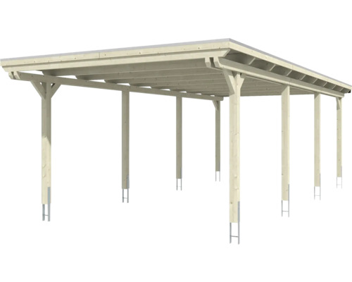 Holzcarport mit Metallpfostenankern