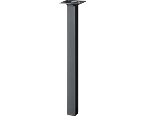 Tischbein vierkant 400x25x25 mm schwarz Tischbein aus Metall, quadratisch