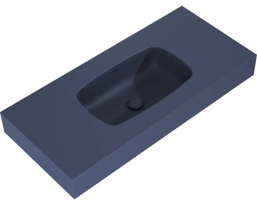 Standard-Waschtisch Elite Dimple rechteck 100,8x46 cm navy blau matt mit Beschichtung