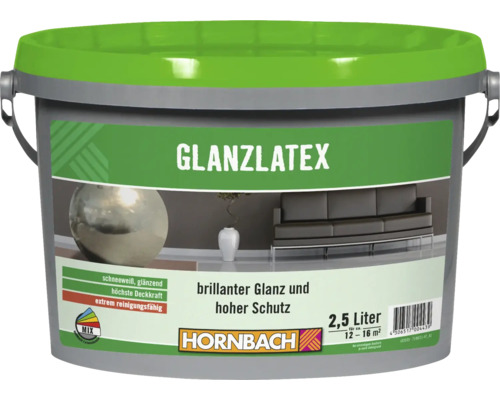 HORNBACH Latexfarbe Glanzlatex weiß 2,5 l