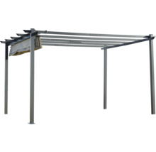 Freistehende Metallpergola mit ausziehbarer Seitenmarkise