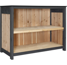 Holzregal mit zwei Ablagen