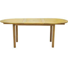 Ausziehbarer Gartentisch aus Holz mit ovaler Tischplatte