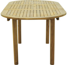 Gartentisch aus Teakholz mit rechteckiger Tischplatte und Latten