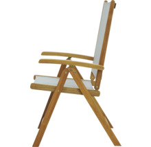 Holzliegestuhl mit Stoffbespannung