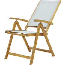 Holzliegestuhl mit Stoffbezug