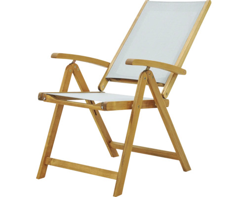 Holzliegestuhl mit Stoffbezug