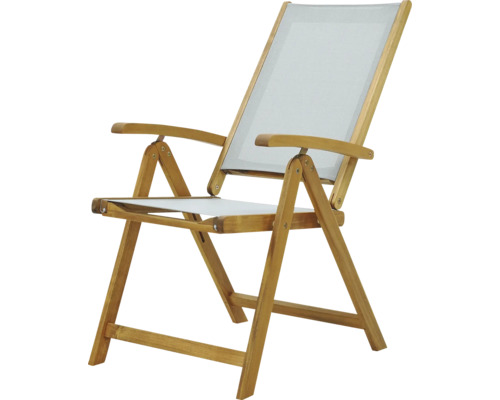 Holzliegestuhl mit Textilbespannung