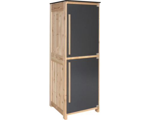 Gartenschrank Konsta Typ 603 60 x 58 x 172 cm Holz anthrazit glatt