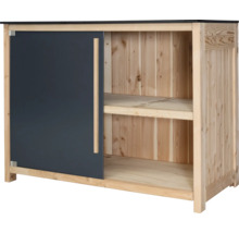 Holz Gartenschrank mit Schiebetür und Regalböden