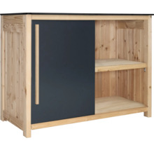 Holzschrank mit Schiebetür und Regalböden
