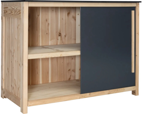 Gartenschrank Konsta Typ 603 120 x 58 x 92 cm Holz anthrazit glatt