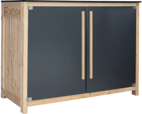 Gartenschrank Konsta Typ 603 120 x 58 x 92 cm Holz anthrazit glatt