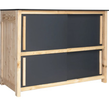 Gartenschrank aus Holz mit Schiebetüren
