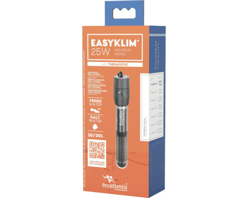 EasyKlim 25 Watt Aquarienheizer mit Thermostat in Verpackung