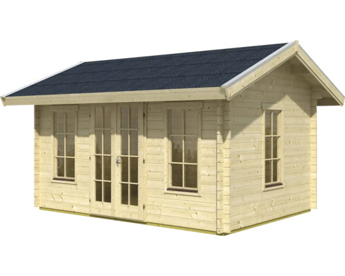 Holzgartenhaus mit Doppeltür und Fenstern