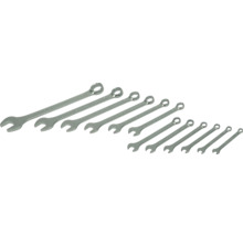 Satz aus zehn Schraubenschlüsseln mit Ring- und Maulschlüssel