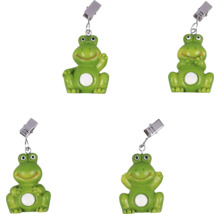 Dekorative Froschfiguren mit Klemmen für Notizen und Fotos, vier Stück