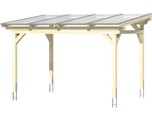 Holzcarport mit transparentem Dach