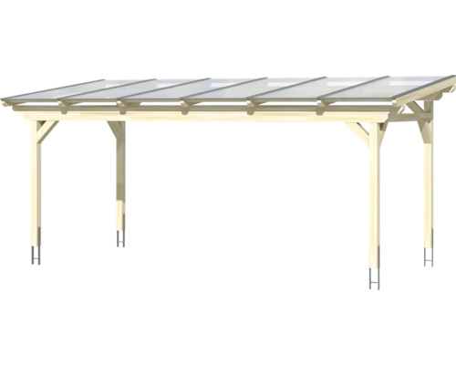 Holzcarport mit transparentem Dach