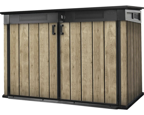 Mülltonnenbox, Fahrradgarage Keter Signature Ashwood Mega 2020 L 190,5 x 109,3 cm Holzoptik anthrazit/braun Mülltonnenbox, Fahrradgarage Keter Signature Ashwood Mega 2020 L 190,5 x 109,3 cm Holzoptik anthrazit/braun