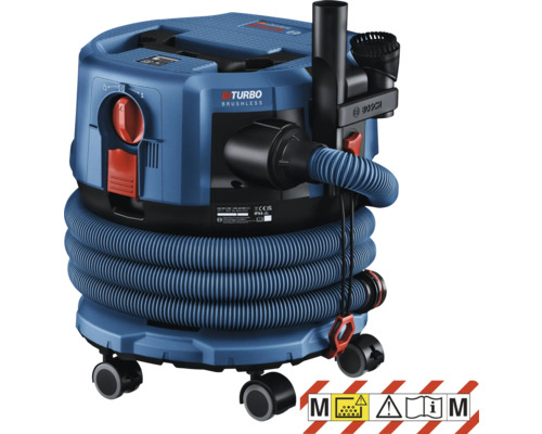 Akku-Staubsauger M-Klasse Bosch Professional GAS 18V-12 MC, ohne Akku und Ladegerät Bosch Nass Trockensauger mit Schlauch und Rollen