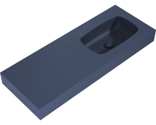 Standard-Waschtisch Elite Dimple rechteck 121x46 cm navy blau matt mit Beschichtung